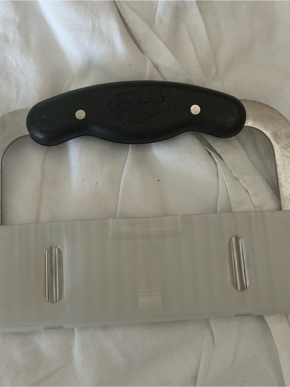The Pampered Chef Black Hand Grip Handle with Stainless Accents